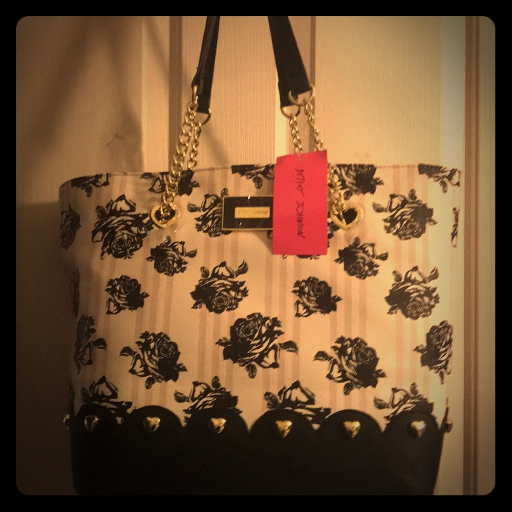 Betsey Johnson purse brand new! Pink, black, gold
